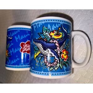Hilo Hattie Hawaii Vintage (2002) Humpback Whale Mugs (Set of 2)